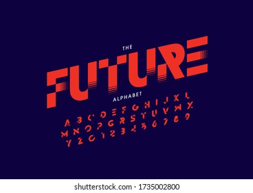 Vector of stylized modern font and alphabet