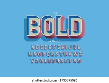 Vector of stylized modern font and alphabet