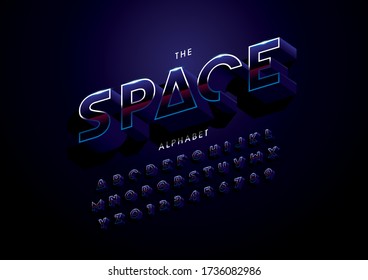 Vector of stylized modern font and alphabet