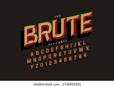 Vector of stylized modern font and alphabet