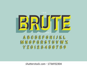 Vector of stylized modern font and alphabet