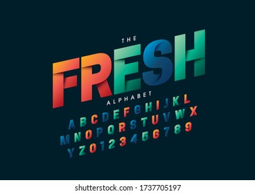 Vector of stylized modern font and alphabet