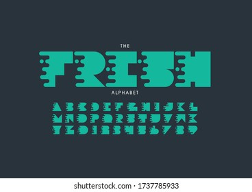 Vector of stylized modern font and alphabet