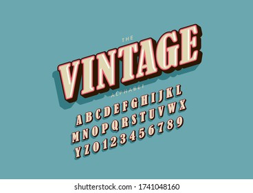 Vector of stylized modern font and alphabet