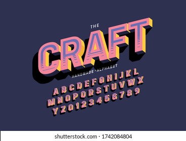 Vector of stylized modern font and alphabet