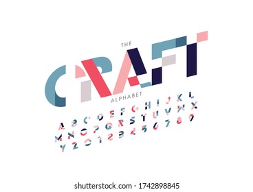Vector of stylized modern font and alphabet