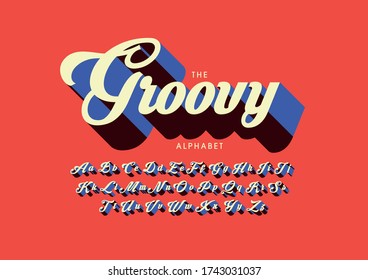 Vector of stylized modern font and alphabet