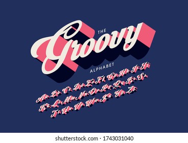 Vector of stylized modern font and alphabet