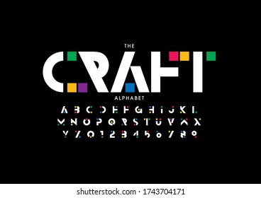 Vector of stylized modern font and alphabet