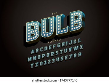 Vector of stylized modern font and alphabet