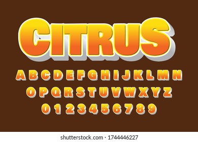 Vector of stylized modern font and alphabet