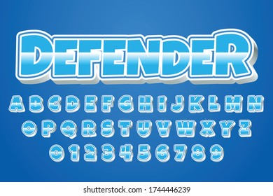Vector of stylized modern font and alphabet
