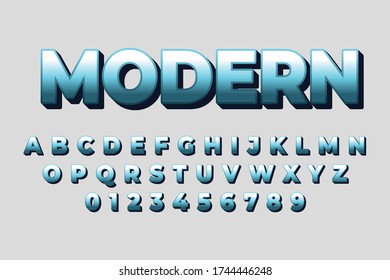Vektor der stilisierten, modernen Schriftart und des Alphabets