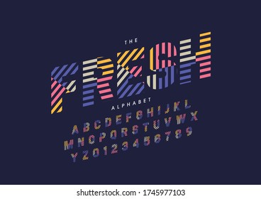 Vector of stylized modern font and alphabet