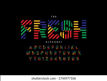 Vector of stylized modern font and alphabet