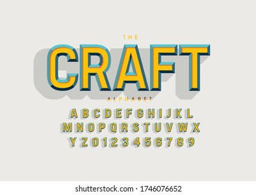Vector of stylized modern font and alphabet