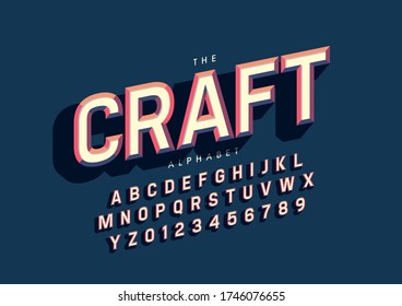 Vector of stylized modern font and alphabet