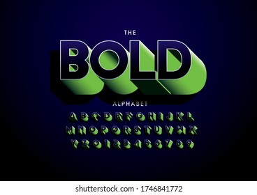 Vector of stylized modern font and alphabet