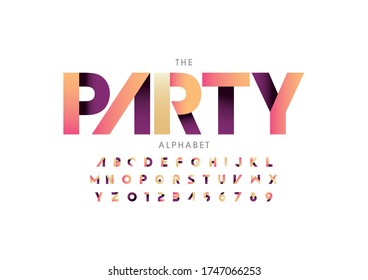 Vector of stylized modern font and alphabet
