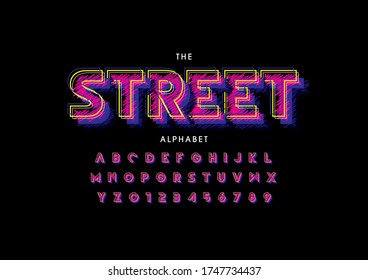 Vector de letra y alfabeto modernos estilizados