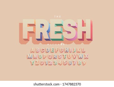 Vector of stylized modern font and alphabet