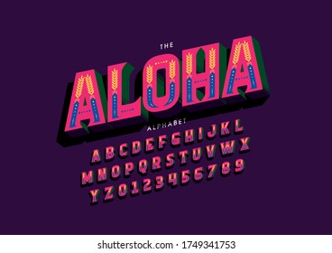 Vector of stylized modern font and alphabet