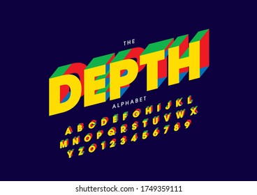 Vector of stylized modern font and alphabet