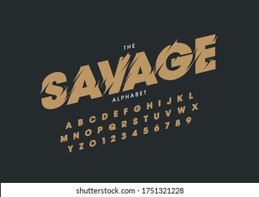 Vector of stylized modern font and alphabet
