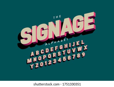 Vector of stylized modern font and alphabet