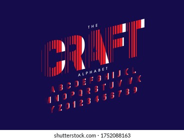 Vector of stylized modern font and alphabet