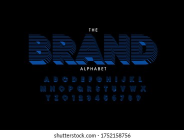 Vector of stylized modern font and alphabet