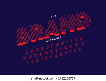 Vector de letra y alfabeto modernos estilizados