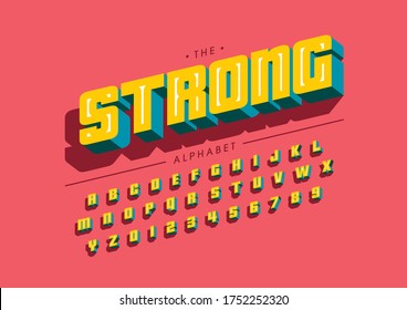 Vector of stylized modern font and alphabet