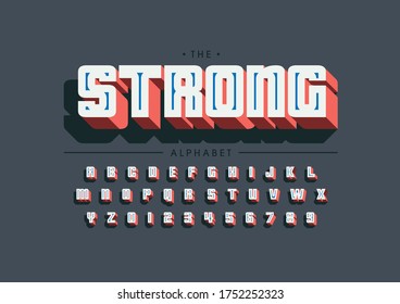 Vector of stylized modern font and alphabet