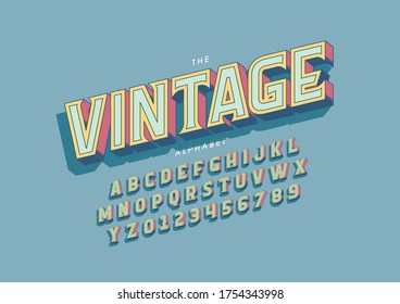 Vector of stylized modern font and alphabet