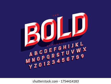 Vector of stylized modern font and alphabet