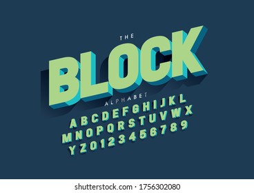 Vector of stylized modern font and alphabet