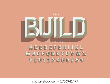 Vector of stylized modern font and alphabet