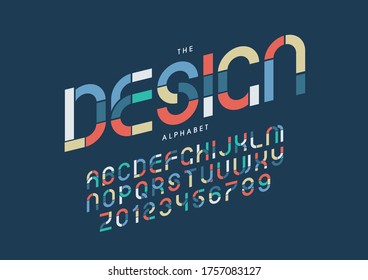 Vector de letra y alfabeto modernos estilizados