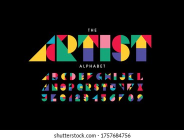Vector of stylized modern font and alphabet