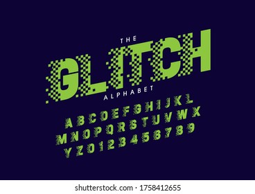 Vector of stylized modern font and alphabet