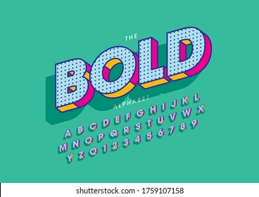Vector of stylized modern font and alphabet