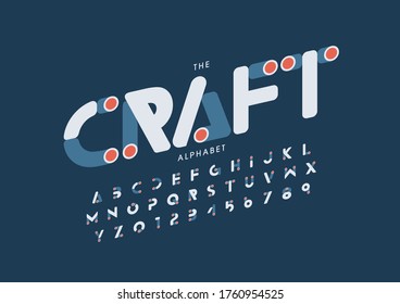Vector of stylized modern font and alphabet