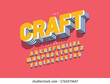 Vector of stylized modern font and alphabet