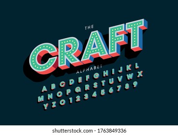 Vector of stylized modern font and alphabet