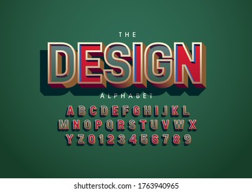 Vector of stylized modern font and alphabet