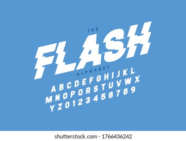 Vector of stylized modern font and alphabet