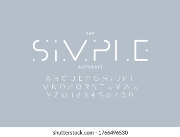 Vector of stylized modern font and alphabet