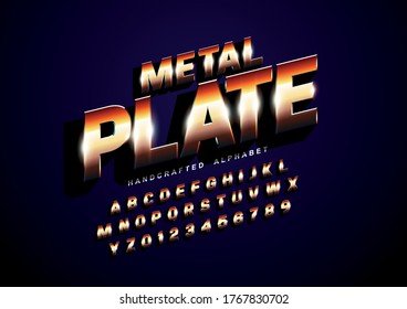 Vector of stylized modern font and alphabet