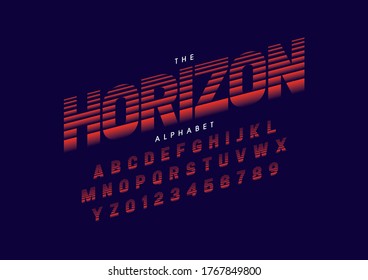 Vector of stylized modern font and alphabet